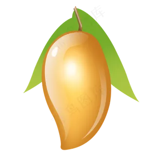 橙黄色芒果水晶水果芒果psd透