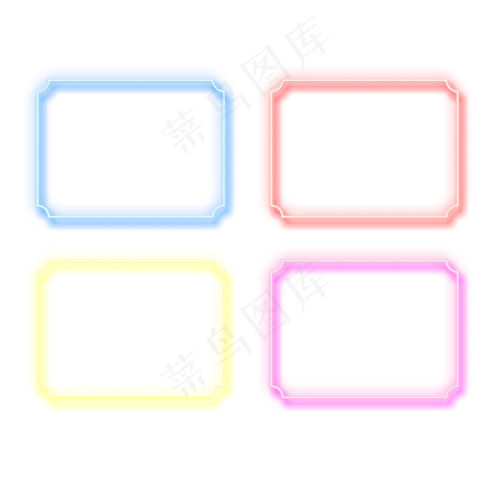 618边框霓虹灯促销图标装饰图案(2000X2000(DPI:300))psd模版下载