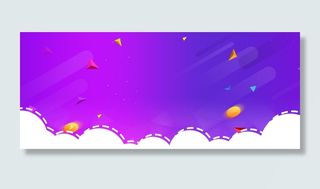 618大促紫色渐变不规则几何banner