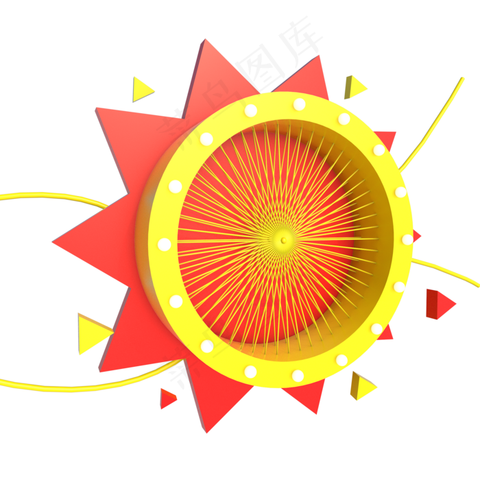 C4D立体背景装饰春节节日海报艺术,免抠元素