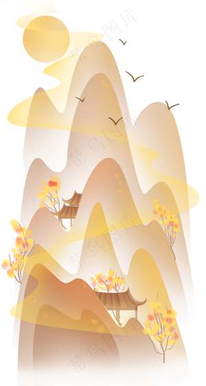 秋季中国风光,免抠元素