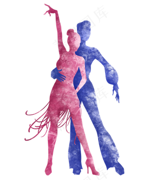 拉丁舞双人舞蹈剪影