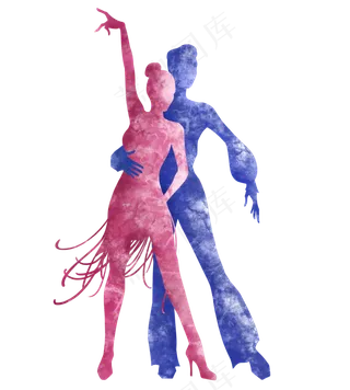 拉丁舞双人舞蹈剪影