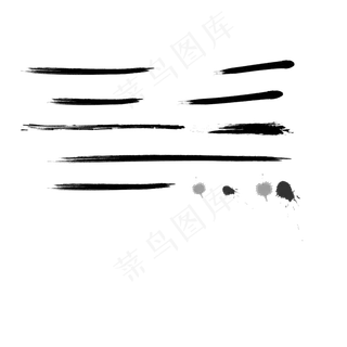 手绘水墨风黑色线条