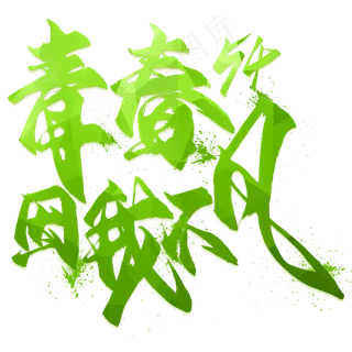 青春因我不凡毛笔艺术字