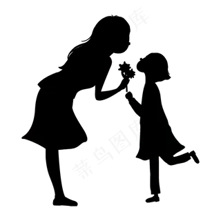 母亲节小女孩给妈妈鲜花