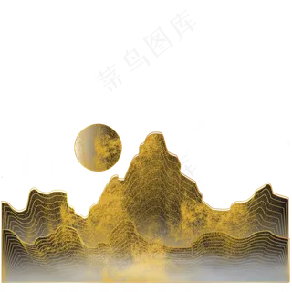 中国风描金烫金山水