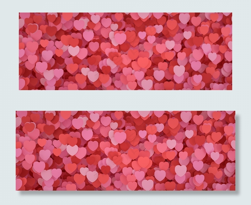 C4D粉红心形马赛克立体背景