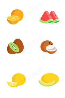 可口诱人的热带水果图标
