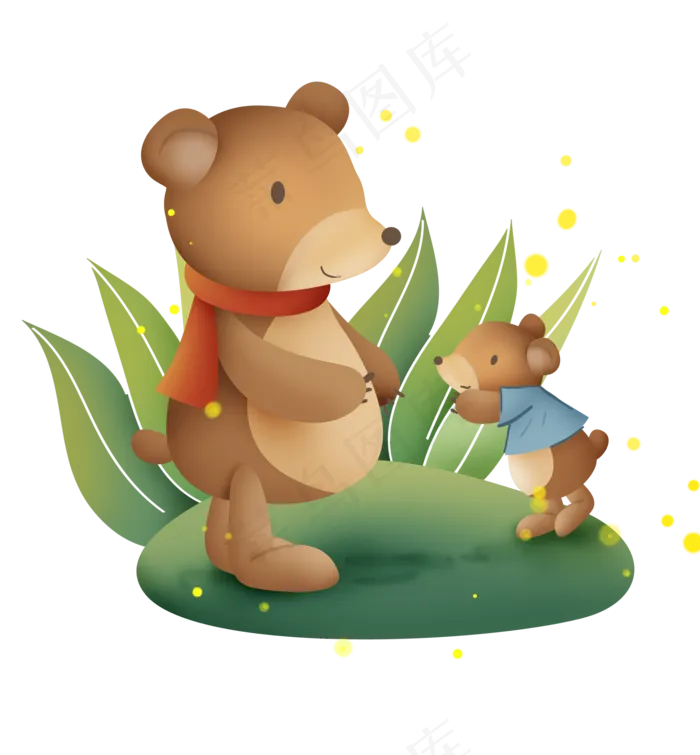 父亲节小棕熊和爸爸(2000X2158(DPI:299))psd模版下载