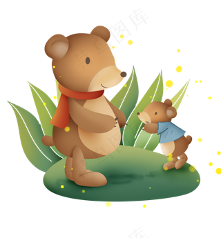 父亲节小棕熊和爸爸