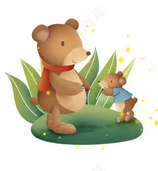 父亲节小棕熊和爸爸