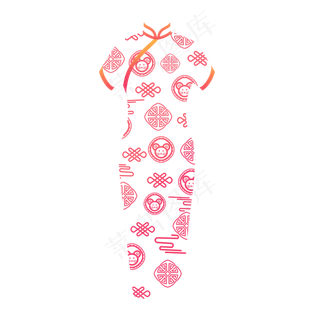 中式创意鼠年旗袍,免抠元素