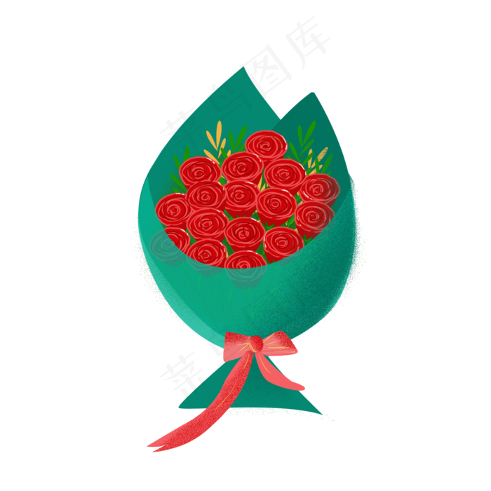 七夕情人节花束插画风元素