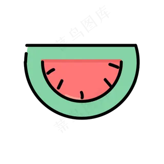 夏天卡通西瓜清凉矢量图
