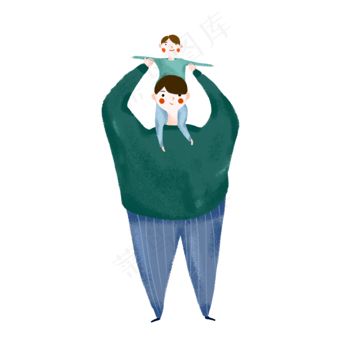 父亲节父与子和谐愉快玩乐