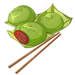 传统小吃青团食物