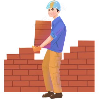 五一劳动节卡通搬砖