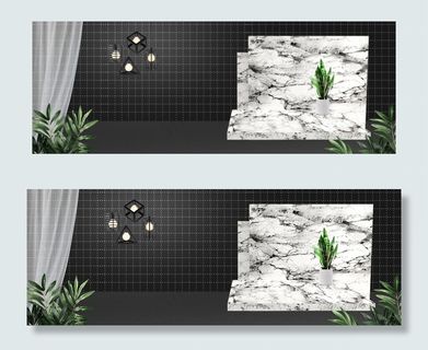 黑色室内立体质感banner