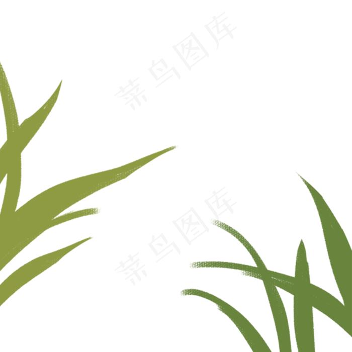 手绘大自然绿色小草