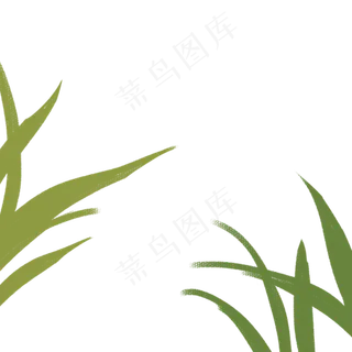 手绘大自然绿色小草