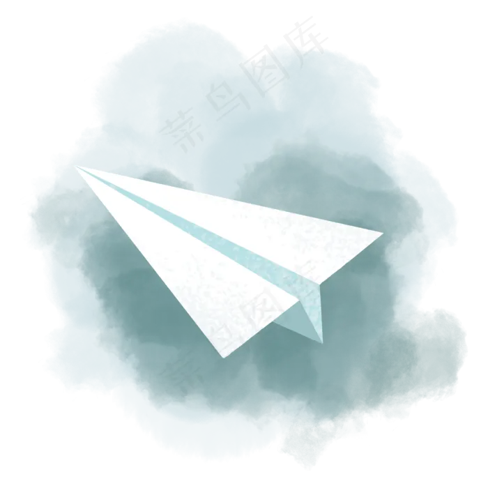 手绘乌云中的纸飞机PNG免抠素材(2000*2000px 300 dpi )psd模版下载