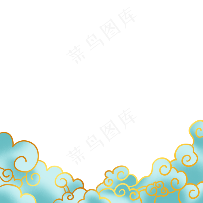 金边复古传统国潮祥云,免抠元素