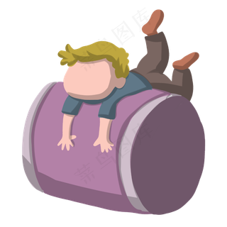 游乐园玩耍男孩