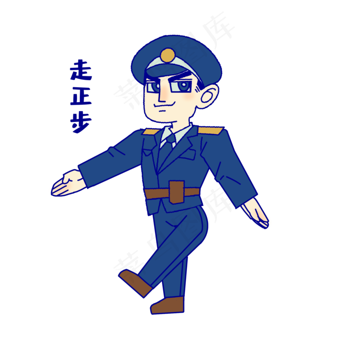 军人正步走表情包(2000X2000(DPI:300))psd模版下载