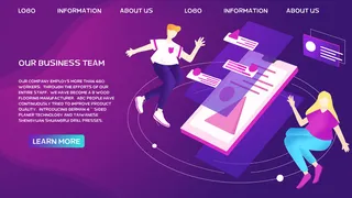 深紫色系扁平风互联网电子科技