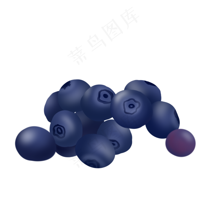 可爱蓝莓手绘矢量插画