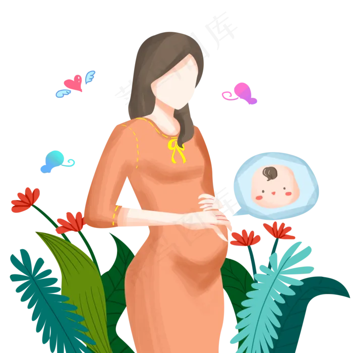怀孕妈妈温馨画面(2000X2000(DPI:300))psd模版下载
