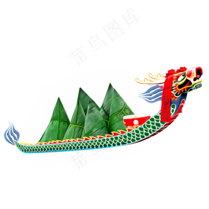 一个卡通的龙舟