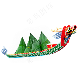 一个卡通的龙舟