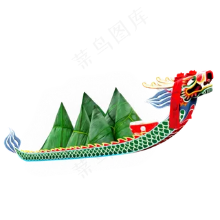 一个卡通的龙舟