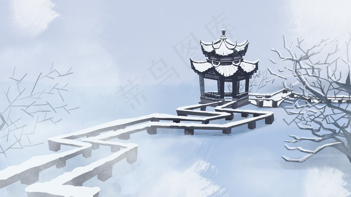 水墨中国风风景画(2880*1620px 300 dpi )