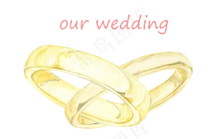 卡通水彩手绘小清新七夕情人节婚