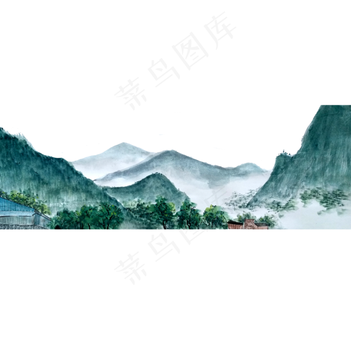 山水水墨青山国画PNG远景,免抠元素(4000X4000(DPI:300))psd模版下载