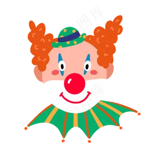 愚人节小丑扁平PNG免抠素材