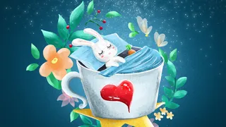 春困可爱小兔子睡觉