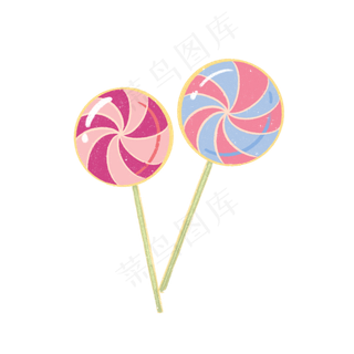 六一儿童节两支零食棒棒糖手绘免