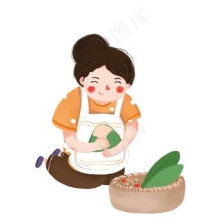 卡通包粽子的人物