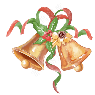 圣诞节铃铛水彩,免抠元素 圣诞节铃铛水彩,免抠元素