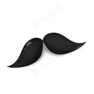 黑色卡通手绘父亲节胡子