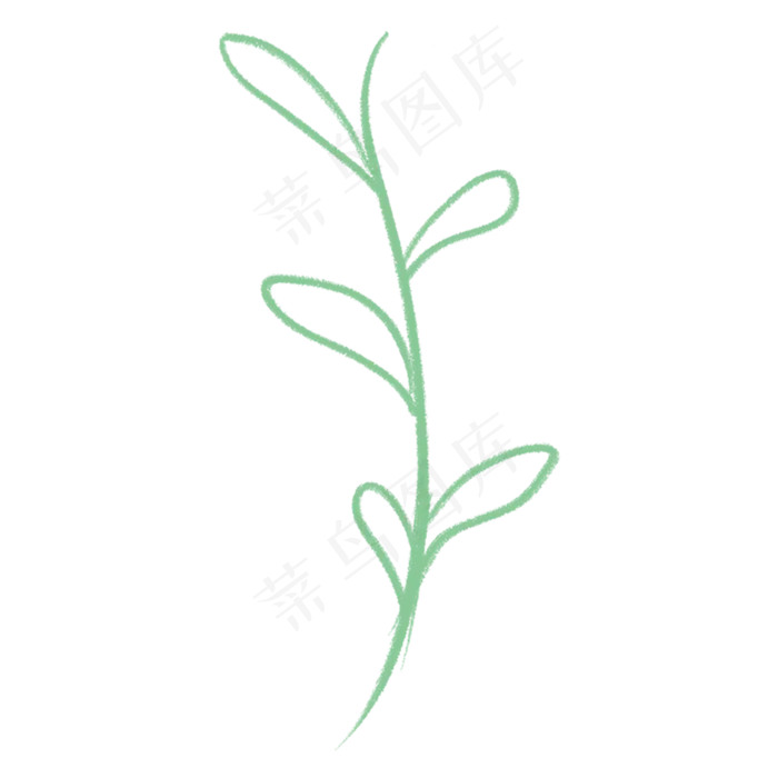 卡通绿色叶子免抠图