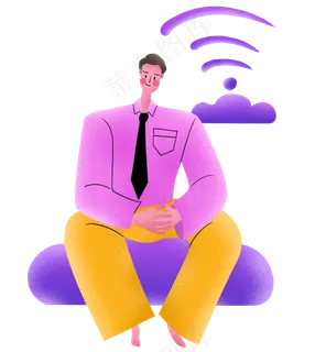 夸张扁平亮色商务职场卡通噪点人,免抠元素