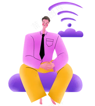 夸张扁平亮色商务职场卡通噪点人,免抠元素