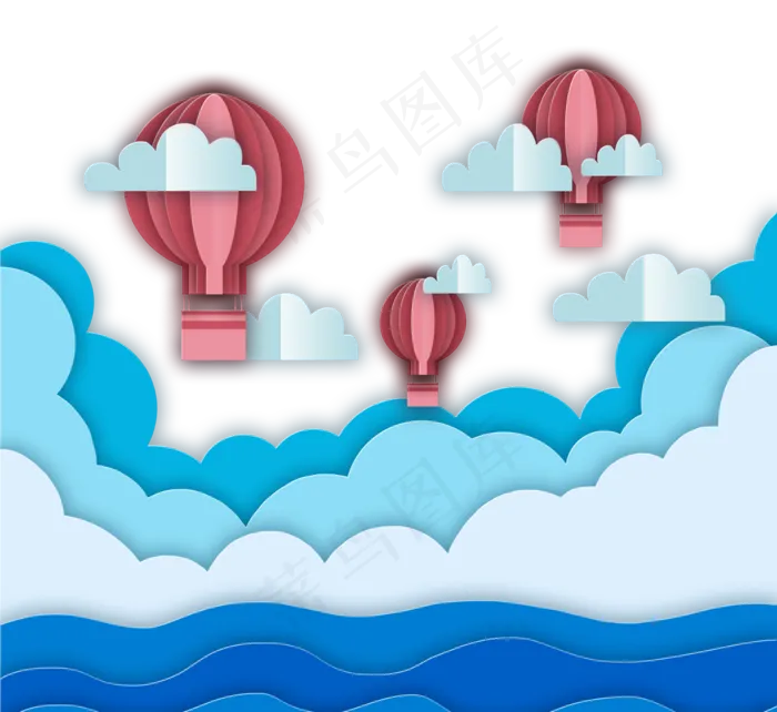 卡通阳光灿烂的夏天天气剪纸(2500X2500(DPI:300))psd模版下载