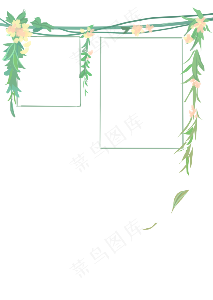 植物相框照片墙绿叶