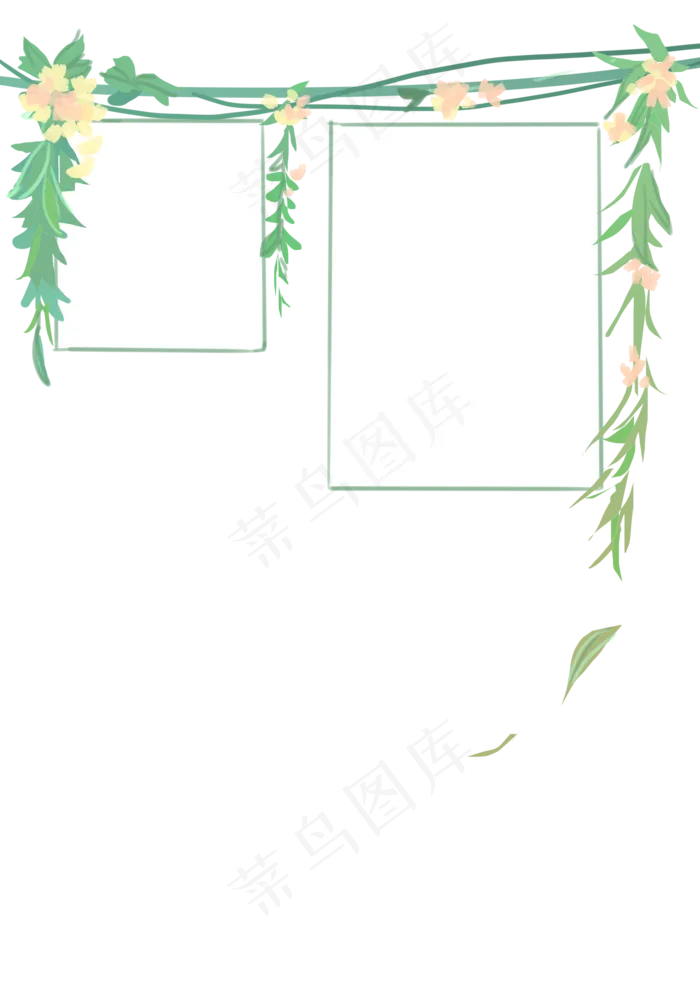 植物相框照片墙绿叶(2150X3035(DPI:299))psd模版下载